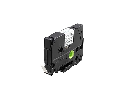 Brother HSe221E 9.0mm (0.35in) Black on White 3:1 Heat Shrink Tube