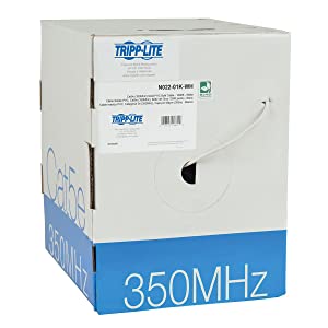TRIPP LITE Cat5/5e Bulk Solid-Core Cable, CMR-Rated PVC, 350 MHz White, 1000' (N022-01K-WH)