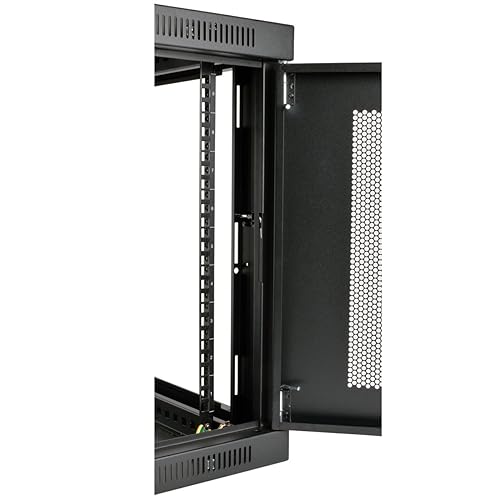 Tripp Lite 9U Wall Mount Rack Enclosure Server Cabinet, 20.5 in. Deep, Switch-Depth (SRW9UDP), Black