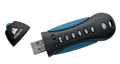 Corsair CMFPLA3B-64GB Padlock 3 - USB Flash Drive - 64 GB, Blue, Black/Blue