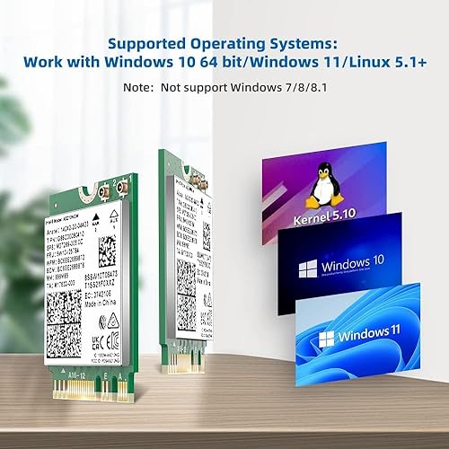 Intel AX210 IEEE 802.11ax Bluetooth 5.2 Tri Band Wi-Fi/Bluetooth Combo Adapter for Notebook
