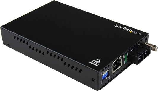 StarTech.com Multimode (MM) SC Fiber Media Converter for 1Gbe Network - 550m Range - Gigabit Ethernet -Remote Monitoring - 850nm (ET91000SC2) 1" x 3.5" x 5.9" 550m | Gigabit