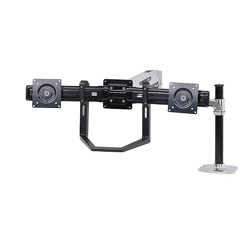 Ergotron – Dual Monitor and Handle Kit – for 2 Monitors Up to 26 Inches, 0 to 18 lbs Each – Add-on for VESA Monitor Arms