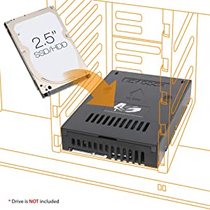 ICY DOCK Light Weight 2.5" to 3.5" SATA (22pin) HDD &amp; SSD Converter / Mounting Kit for Internal 3.5" Drive Bay | EZConvert Lite MB882SP-1S-2B Classic Black