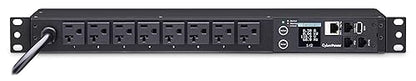 CyberPower PDU31002 Monitored PDU, 120V/20A, 8 Outlets, 1U Rackmount, Black