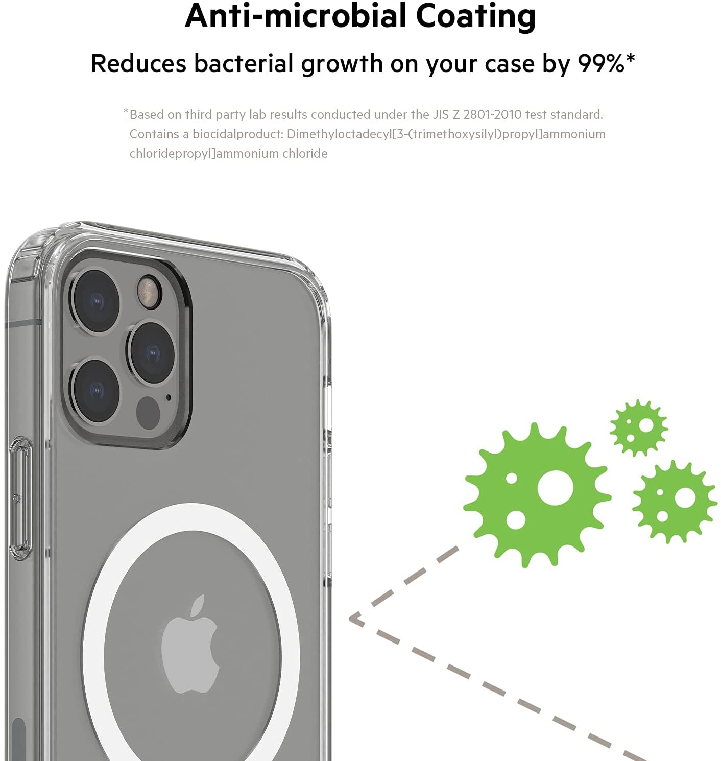 Belkin MagSafe Compatible iPhone 12/12 Pro Case with Antimicrobial Treated Coating, Built in Magnets and Raised Edge Bumper for Camera Protection