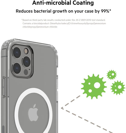 Belkin MagSafe Compatible iPhone 12/12 Pro Case with Antimicrobial Treated Coating, Built in Magnets and Raised Edge Bumper for Camera Protection