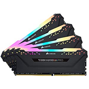 Corsair Vengeance RGB Pro 32GB (4x8GB) DDR4 3600 (PC4-28800) C18 Desktop Memory – Black 4 x 8 GB Black