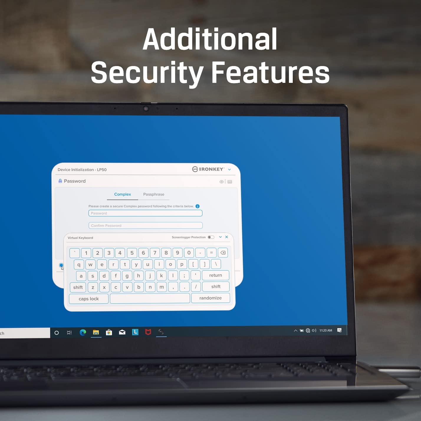 Kingston Ironkey Locker+ 50 128GB Encrypted USB Flash Drive | USB 3.2 Gen 1 | XTS-AES Protection | Multi-Password Security Options | Automatic Cloud Backup | Metal Casing | IKLP50/128GB