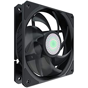 Coolermaster Cooler Master SickleFlow 120 V2 All-Black Square Frame Fan, Air Balance Curve Blade, Sealed Bearing, 120mm PWM Control for Computer Case &amp; Liquid Radiator 120mm Black Fan