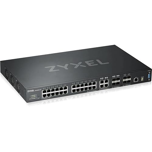 ZYXEL XGS4600-32 24-port Gigabit L3 Managed Aggregation Switch with 4 SFP+ 10G Uplinks and 4 10G Combo (SFP+/RJ-45) Ports - 24 Ports - Gigabit Ethernet - Full CLI Managed - Layer 3 Supported - 4 SFP+ 10G Slots - 4 10G Combo