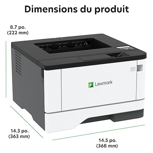 Lexmark B3340dw Monochrome Laser Printer with Wireless & Ethernet Capabilities, Two-Sided Printing, and Full Spectrum Security All in a Compact, Durable Streel Frame (29S0250)