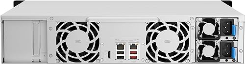QNAP TS-1264U-RP-8G-US 12 Bay High-Speed Rackmount NAS Intel® Celeron® N5105/N5095 4-Core CPU, 8GB DDR4 Memory and 2.5GbE (2.5G/1G/100M) Network Connectivity (Diskless)
