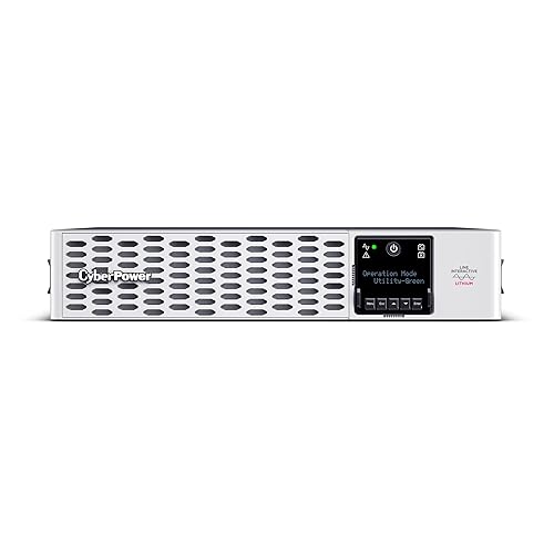 CyberPower PRL1500RT2UC Smart App Sinewave UPS Battery Backup and Surge Protector, 1500VA/1500W, 8 Outlets, 2U Rack/Tower, AVR, Lithium, UL Certified