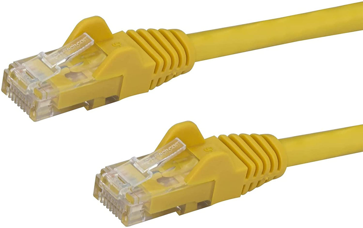 StarTech.com 50ft CAT6 Ethernet Cable - Yellow CAT 6 Gigabit Ethernet Wire -650MHz 100W PoE RJ45 UTP Network/Patch Cord Snagless w/Strain Relief Fluke Tested/Wiring is UL Certified/TIA (N6PATCH50YL) Yellow 50 ft / 15 m 1 Pack