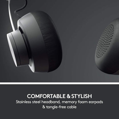 Logitech Zone Wired Noise Cancelling Headset, USB-C with USB-A Adapter - Graphite