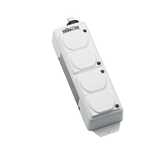 Tripp Lite Safe-IT 4-Outlet Medical Grade Power Strip for Patient Care Vicinity, 15ft Cord, UL 2930 and NFPA 99 Certified, Outlet Safety Covers, Dual Grounding, (PS-415-HGDG)