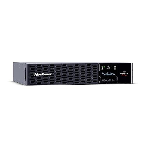 CyberPower PR2000RTXL2UC Smart App Sinewave UPS System, 2000VA/2000W, 8 Outlets, 2U Rack/Tower, Built-in Cloud Monitoring, EBM Option Expandable 2000VA 20A