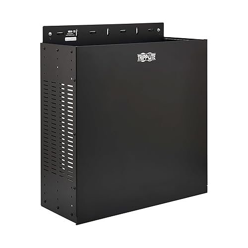 Tripp Lite SmartRack 4U Vertical Wallmount Rack Enclosure, Low-Profile 5? from Wall, 19? Equipment Depth, Vented Sides Provide Free Airflow, Mounting Hardware Included, 5-Year Warranty (SRWO4UBRKT)
