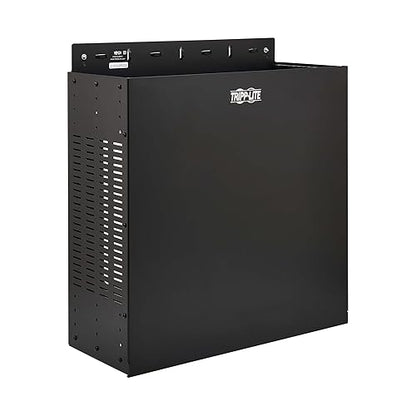 Tripp Lite SmartRack 4U Vertical Wallmount Rack Enclosure, Low-Profile 5? from Wall, 19? Equipment Depth, Vented Sides Provide Free Airflow, Mounting Hardware Included, 5-Year Warranty (SRWO4UBRKT)