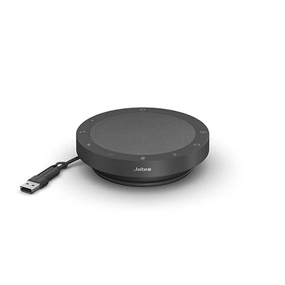 Jabra Speak2 55 Wireless Bluetooth Speakerphone - Portable Speaker with 4 Noise-Cancelling Mics, 50mm Full-Range Speakers & Wideband Audio - Certified Microsoft Teams Speaker - Dark Grey Speak2 55 MS Teams