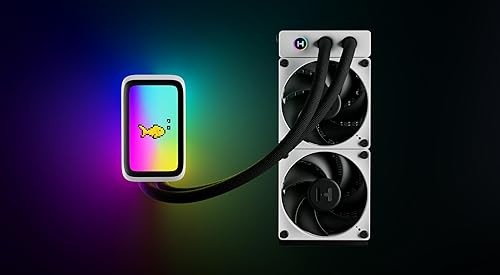 HYTE Thicc Q60-240mm AIO CPU Liquid Cooler with 5 Ultraslim IPS Display - Powered by Nexus Link - White/Black