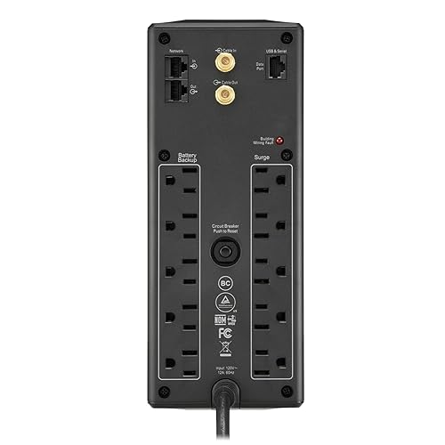 APC UPS 1350VA UPS Battery Backup and Surge Protector, BX1350M Backup Battery Power Supply, AVR, Dataline Protection 1350VA Battery Backup