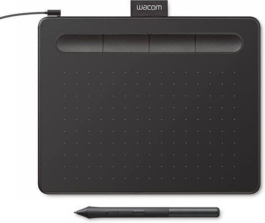 Wacom Intuos Small Graphics Drawing Tablet, includes Training &amp; Software; 4 Customizable ExpressKeys Compatible With Chromebook Mac Android &amp; Windows, drawing, photo/video editing, design &amp; education Black Small Tablet