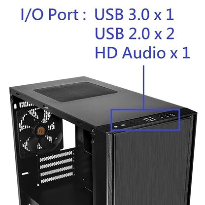 Thermaltake Versa H17 Black SPCC Micro-ATX Mini Tower Gaming Computer Case CA-1J1-00S1NN-00 H17 micro-ATX