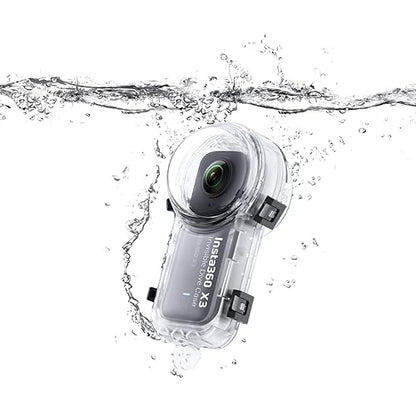 Insta360 X3 Black Underwater Camera Case, Polycarbonate (PC) & Acrylonitrile Butadiene Styrene (ABS), Waterproof to 50m, 131g, 3.3" x 3.3" x 6.1", Underwater Camera Mount