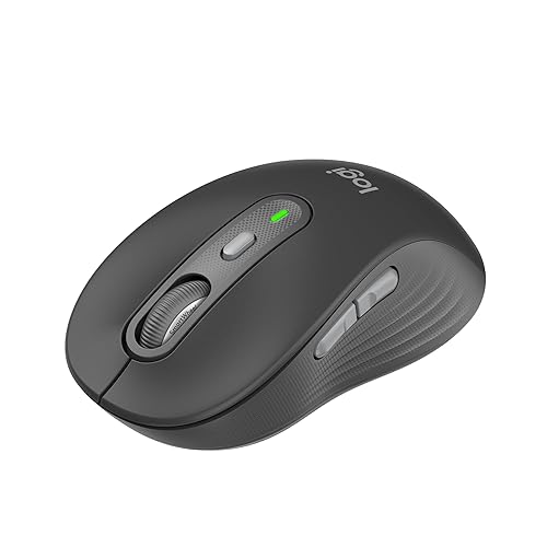 Logitech Signature Plus M750 Wireless Mouse – for Small to Medium Hands, SmartWheel, Bluetooth, Multi Device, 24-Month Battery, Silent Clicks, Customizable Side Buttons, Contoured Shape - Graphite Small / Medium Size