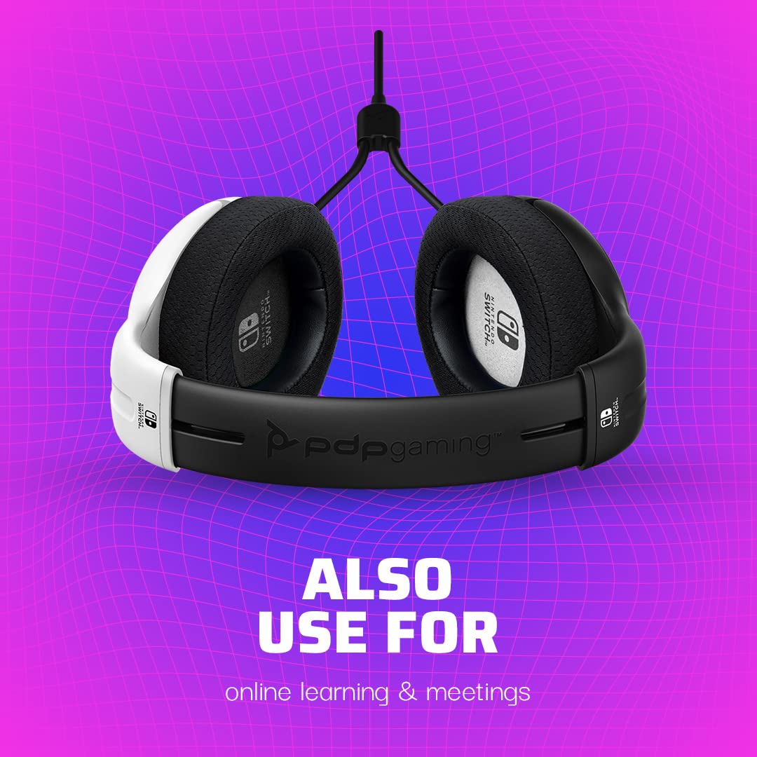 PDP Gaming LVL40 Stereo Headset with Mic for Switch OLED - Noise Cancelling Microphone - Black &amp; White - Nintendo Switch Black/White Headset