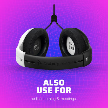 PDP Gaming LVL40 Stereo Headset with Mic for Switch OLED - Noise Cancelling Microphone - Black &amp; White - Nintendo Switch Black/White Headset