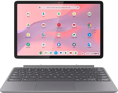 Lenovo - Duet 11 Chromebook - 11" 2K LCD Touchscreen 2-in-1 Tablet - MediaTek Kompanio 838-4GB RAM - 128GB - eMMC with Keyboard - Luna Gray