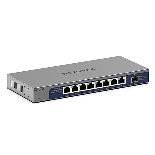 NETGEAR 8-Port 1G/10G Gigabit Ethernet Unmanaged Switch (GS108X) - with 1 x 10G SFP+, Desktop or Rackmount, and Limited Lifetime Protection