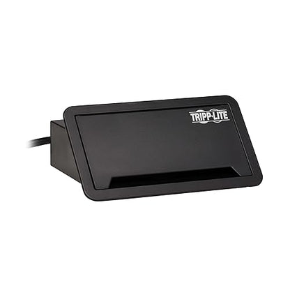 Tripp Lite in-Desk 2-Outlet Power + 5-USB Charging Dock - Phone, Ethernet & HDMI Ports for Cable Management - 4 USB-A & 1 USB-B Ports, Hinged Door, 10 ft Cord, (PS222DATAM)