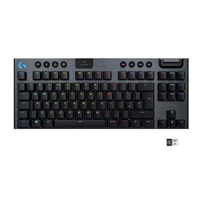 Logitech G915 TKL Tenkeyless Lightspeed Wireless RGB Mechanical Gaming Keyboard, Low Profile Switch Options, LIGHTSYNC RGB, Advanced Wireless and Bluetooth Support - Linear, Black Black TKL Wireless Linear
