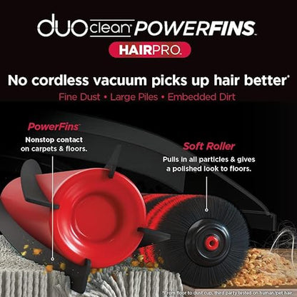 Shark IZ862HC Stratos Cordless Vacuum with Clean Sense IQ and Odour Neutralizer, DuoClean Powerfins HairPro, Includes Duster Crevice Tool & Anti-Allergen Brush, Up to 60 Minute Runtime, Ash Purple