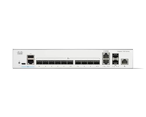 Cisco Catalyst C1300-12XS Layer 3 Switch - 2 Ports - Manageable - 10 Gigabit Ethernet - 10GBase-T, 10GBase-X - 3 Layer Supported - 34.10 W Power Consumption - Optical Fiber, Twisted Pair - 1U High - Rack-mountable