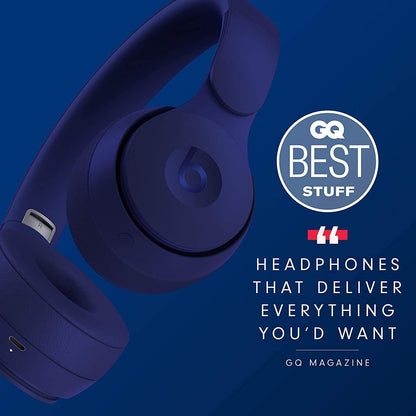 Beats Solo Pro Wireless Noise Cancelling On-Ear Headphones - Apple H1 Headphone Chip, Class 1 Bluetooth, Active Noise Cancelling, Transparency, 22 Hours of Listening Time - Dark Blue