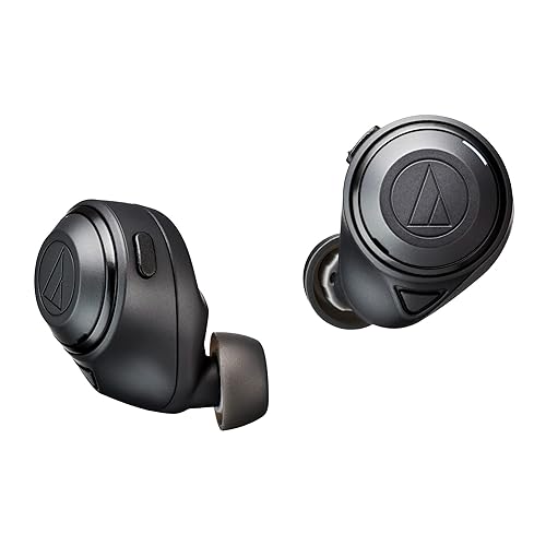Audio-Technica ATH-CKS50TW Wireless Headphones - Noise Cancelling Earbuds with Long Battery Life and Wireless Charging Case, Black, in-Ear (eartips Included for XS, S, M, L), ATHCKS50TWBK