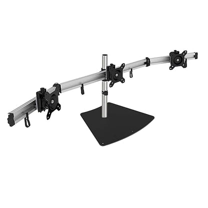 SIIG Premium Aluminum Triple Monitor Stand - Adjustable Height 3 Monitors 13 to 27 17.6 lbs Each VESA 75 and 100 Compatible Full Motion (CE-MT2111-S1)