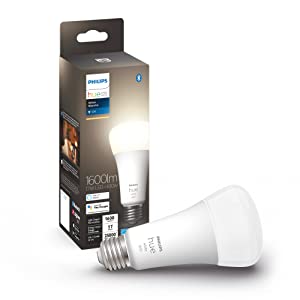 Phllips hue Philips Hue White 17W Equivalent 100W A21 Base E26 LED Smart Bulb, Dimmable, Bluetooth &amp; Zigbee Compatible, Voice Activated with Alexa &amp; Google Assistant