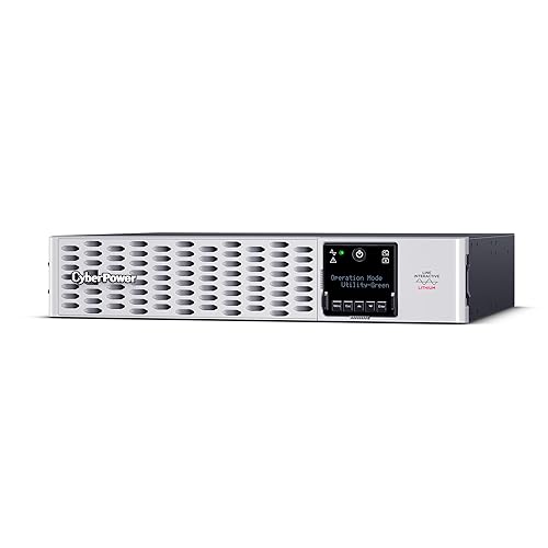 CyberPower PRL1500RT2UC Smart App Sinewave UPS Battery Backup and Surge Protector, 1500VA/1500W, 8 Outlets, 2U Rack/Tower, AVR, Lithium, UL Certified