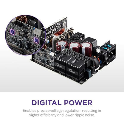 NZXT C1500 Platinum ATX 3.1 | Fully Modular Low-Noise PC Gaming Power Supply | 1500 Watts | 80 Plus Platinum| Dual 12V-2x6 Connectors | Zero Fan Mode | 100% Japanese Capacitors | Black C Series ATX 3.1 Black 1500W Platinum
