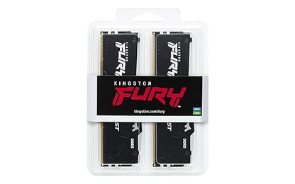 Kingston Fury Beast RGB 32GB 5600MT/s DDR5 CL40 DIMM Desktop Memory (Kit of 2) | Intel XMP 3.0 | Infrared Sync Technology | Overclocking Stability | KF556C40BBAK2-32