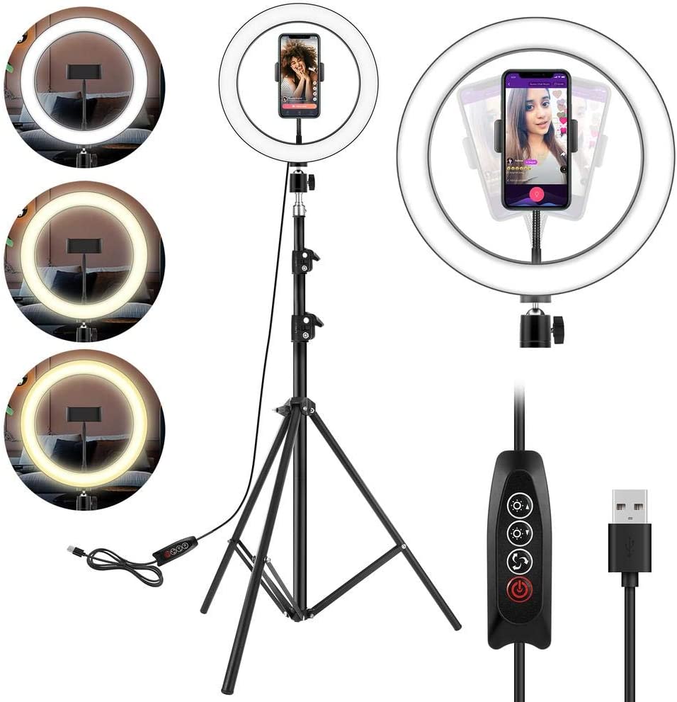 ERGOPIXEL 6.8ft Long Tripod with LED Ring Light - Black (EP-PC0002)