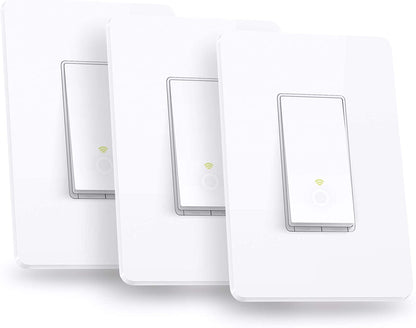 Kasa Smart Light Switch HS200P3, Single Pole, Needs Neutral Wire, 2.4GHz Wi-Fi Light Switch Works with Alexa and Google Home, UL Certified, No Hub Required, 3 Count -Pack of 1 , White