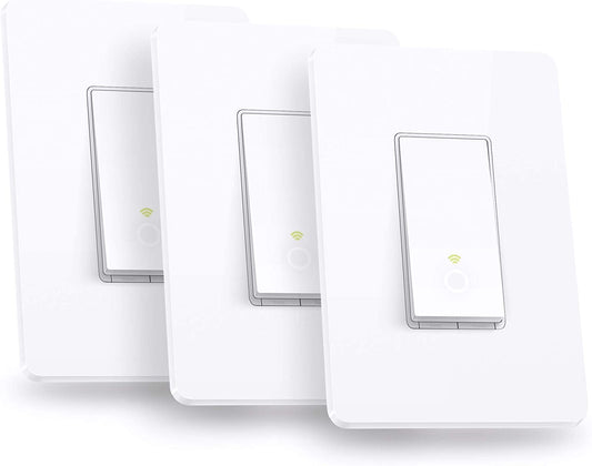 Kasa Smart Light Switch HS200P3, Single Pole, Needs Neutral Wire, 2.4GHz Wi-Fi Light Switch Works with Alexa and Google Home, UL Certified, No Hub Required, 3 Count -Pack of 1 , White
