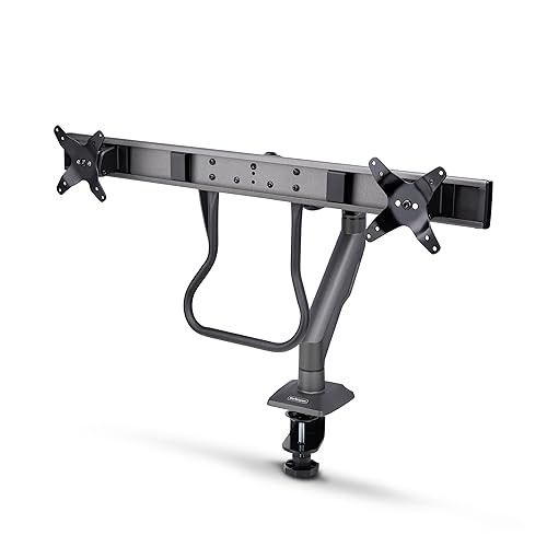 StarTech.com Desk Mount Dual Monitor Arm with Crossbar, Up to 27" Displays, Max 33lb/15kg, C-Clamp, Mechanical Spring, TAA